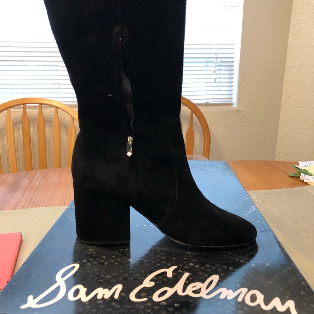 SAM EDELMAN THORA BOOT Black suede Size 10